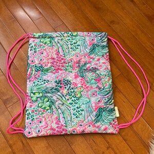 Lilly Pulitzer drawstring backpack in multi banana split